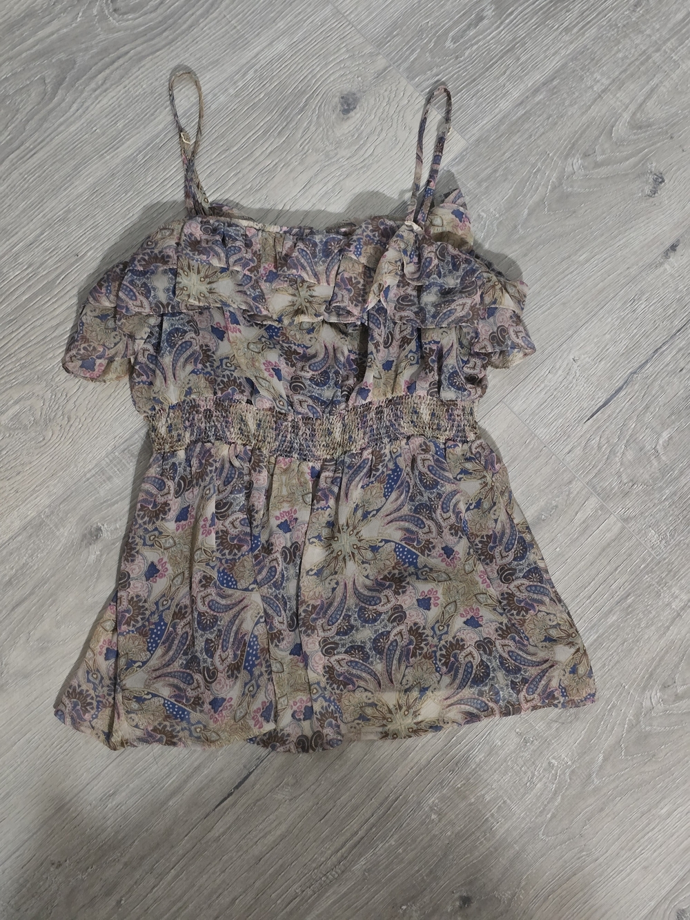 Forever 21 Floral Paisley Spaghetti Strap Camisole in Beige, Blue, Pink